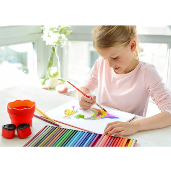 Lápis de Cor Faber - Castell Grip Caixa Metálica 36 Cores - Papelaria Encantada
