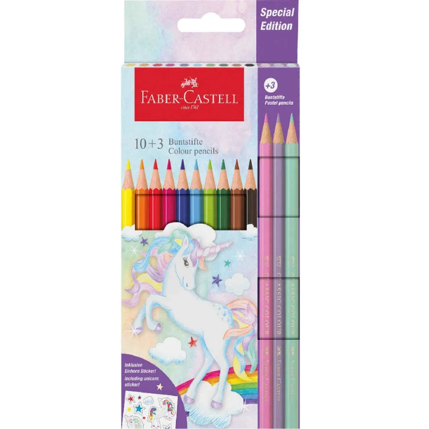Lápis de cor faber - castell Unicórnio 10+3 - Papelaria Encantada