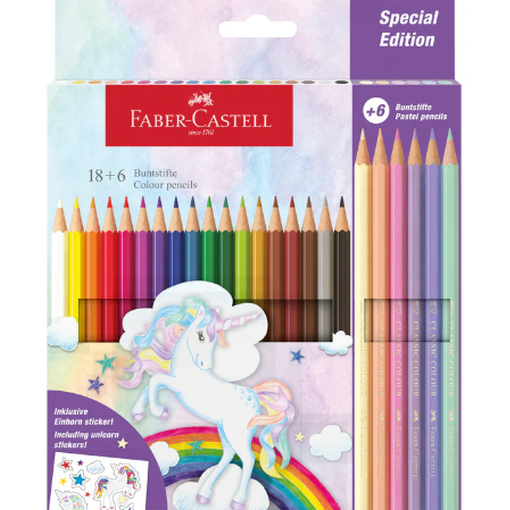Lápis de cor Faber - Castell Unicórnio 18+6 - Papelaria Encantada