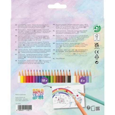 Lápis de cor Faber - Castell Unicórnio 18+6 - Papelaria Encantada