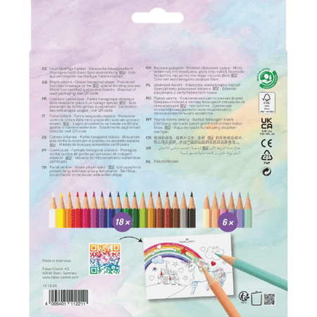 Lápis de cor Faber - Castell Unicórnio 18+6 - Papelaria Encantada