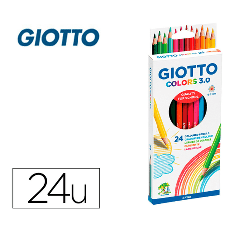 Lapis de cor giotto colors 3.0 caixa de 24 cores - Papelaria Encantada
