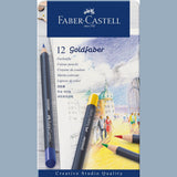 Lápis de cor godlfaber caixa metálica de 12 faber-castell - Papelaria Encantada