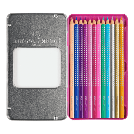 Lápis de cor Sparkle caixa metálica cx12 Faber - Castell - Papelaria Encantada