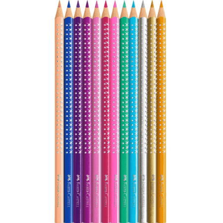 Lápis de cor Sparkle caixa metálica cx12 Faber - Castell - Papelaria Encantada