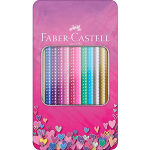 Lápis de cor Sparkle caixa metálica cx12 Faber - Castell - Papelaria Encantada