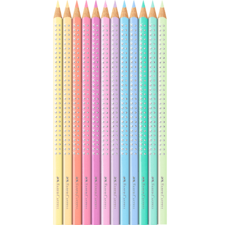Lápis de cor Sparkle caixa metálica Faber - Castell cores pastel - Papelaria Encantada