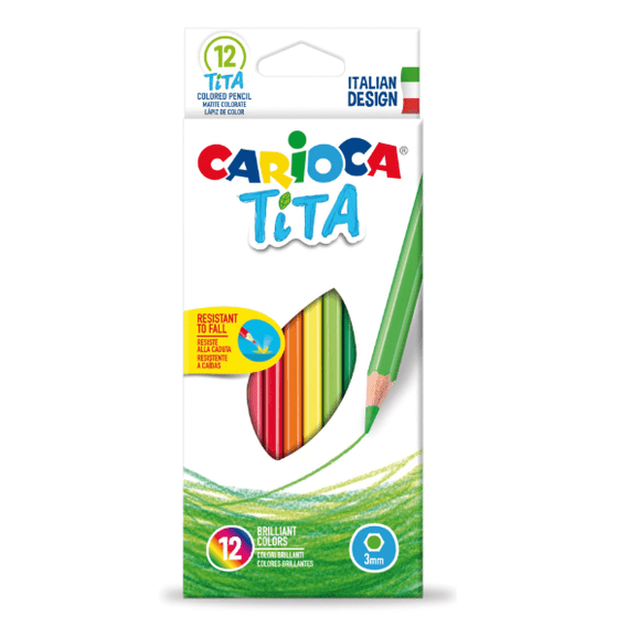 Lápis de cor tita carioca caixa de 12 - Papelaria Encantada