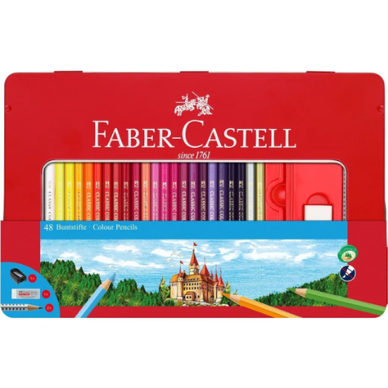 Lapis faber - Castell caixa metálica de 48 - Papelaria Encantada