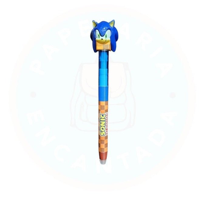 Lápis infinito Sonic Azul Rotativo - Papelaria Encantada