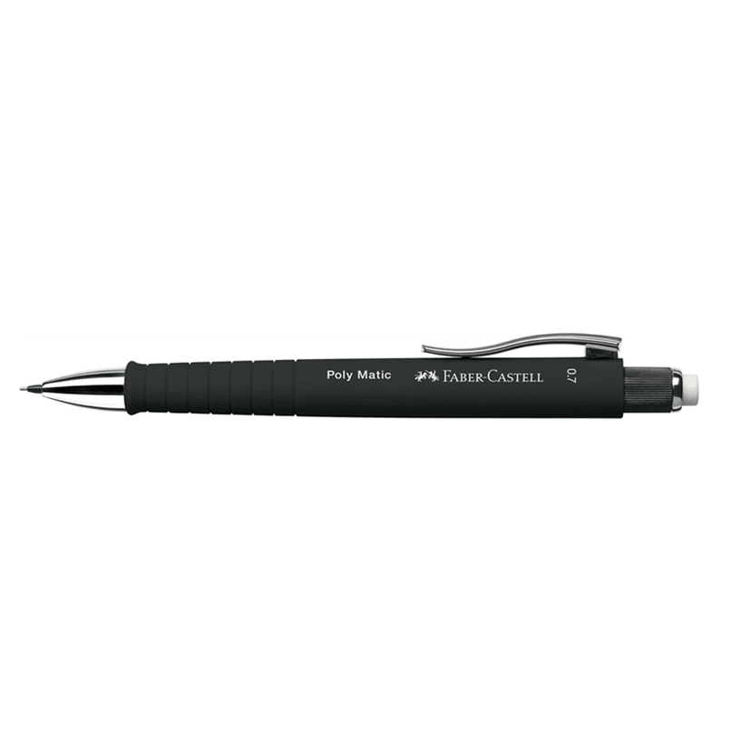 Lapiseira Faber - Castell Poly Matic 0.7 Preta - Papelaria Encantada
