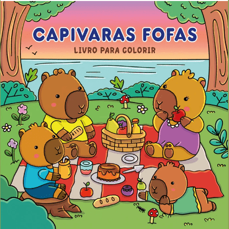 Livro colorir - Capivaras Fofas - Papelaria Encantada