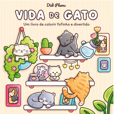 Livro colorir - Vida de Gato - Papelaria Encantada