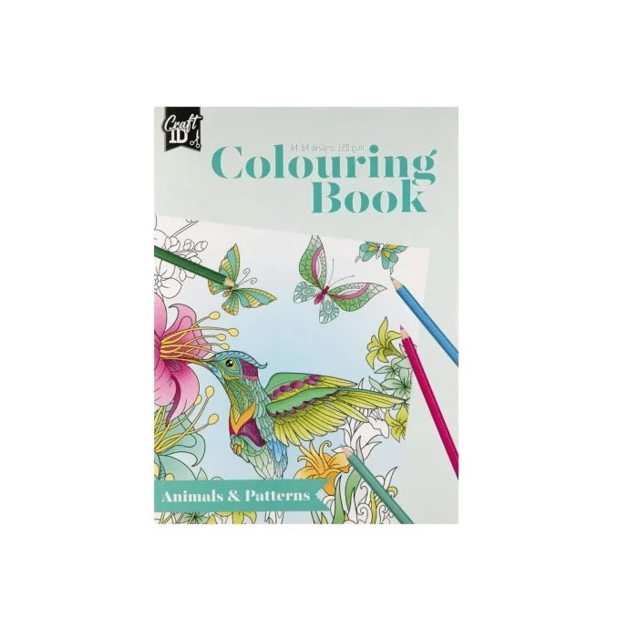 Livro de colorir A4 animais e padrões - Papelaria Encantada