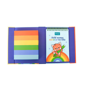 Livro de colorir + canetas de cor + autocolantes - Add some colour to life Mr. wonderful - Papelaria Encantada