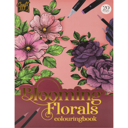 Livro de Colorir com 20 Folhas Blooming Florals - Papelaria Encantada