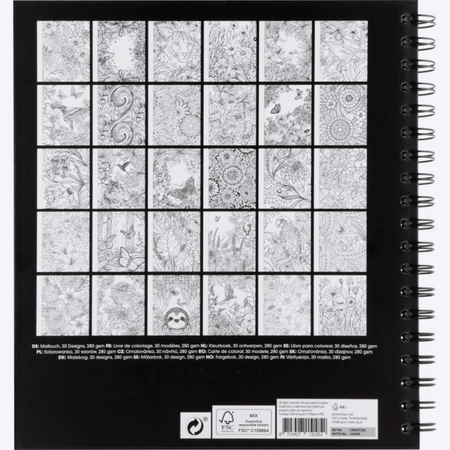 Livro de colorir Mandalas 30 Designs 280gr - Papelaria Encantada