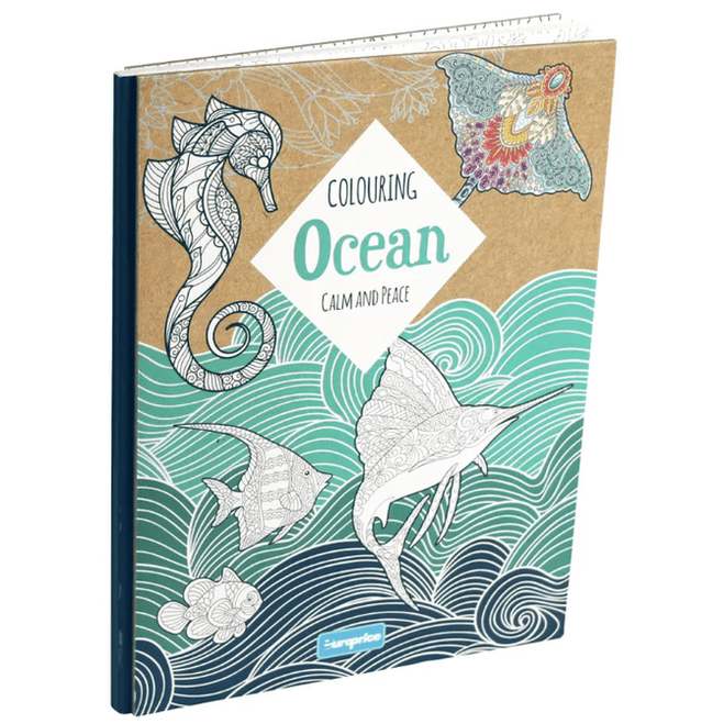 Livro para colorir - Colouring Calm and Peace – Ocean - Papelaria Encantada