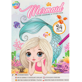 Livro para colorir com glitter A4 Sereia - Papelaria Encantada