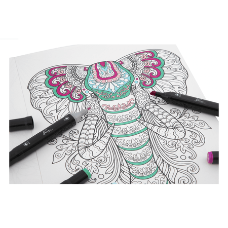 Livros de colorir antiestresse para adultos com motivos de animais, 16 peças 25,2 x 35,2 cm - Papelaria Encantada