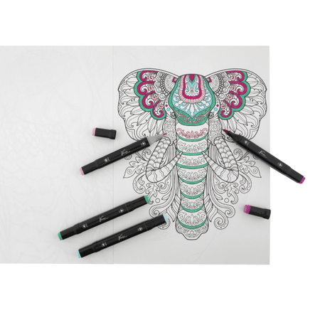 Livros de colorir antiestresse para adultos com motivos de animais, 16 peças 25,2 x 35,2 cm - Papelaria Encantada