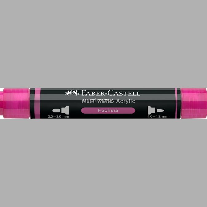 Marcador Acrílico Faber - Castell Multimark Fuchsia - Papelaria Encantada
