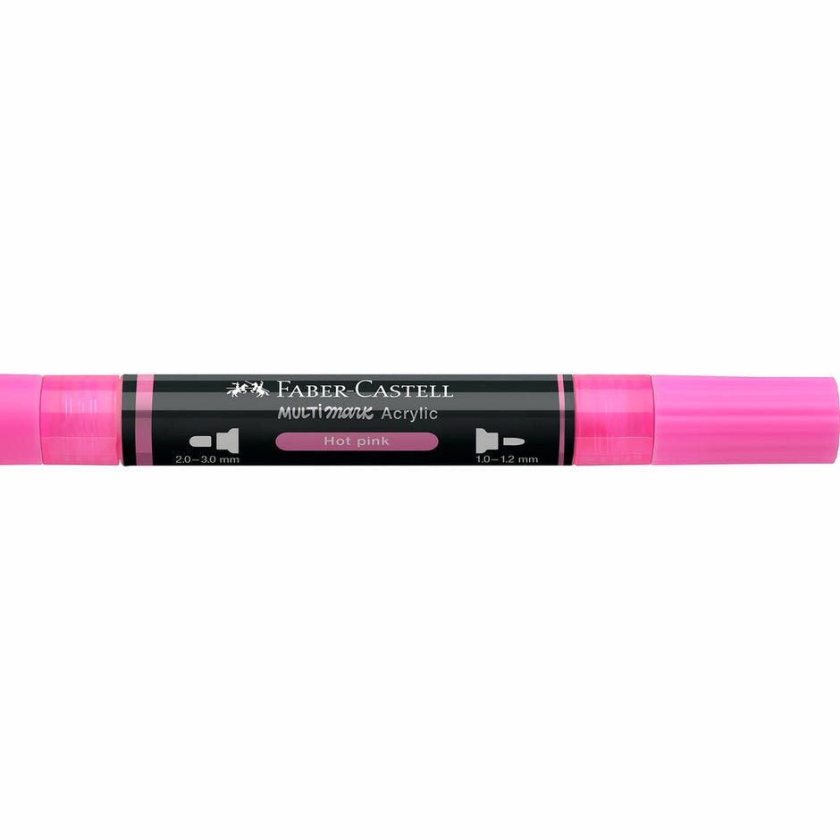 Marcador Acrílico Faber - Castell Multimark Hot Pink - Papelaria Encantada