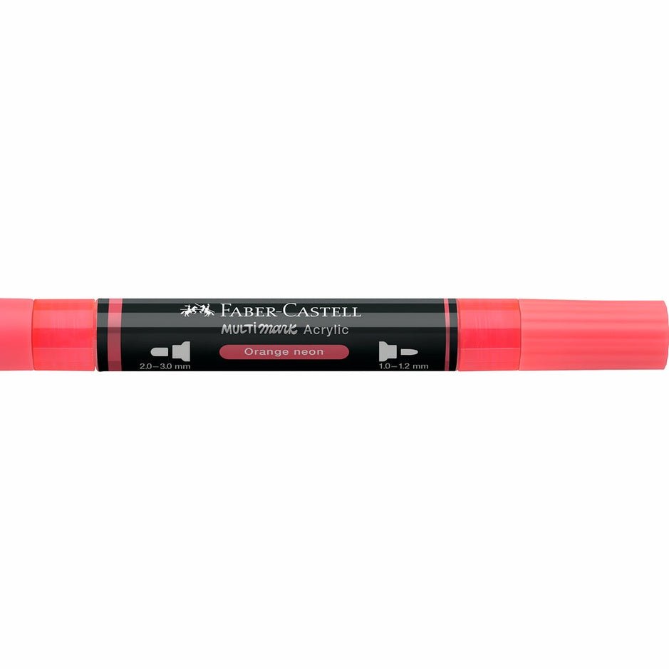 Marcador Acrílico Faber - Castell Multimark Orange Neon - Papelaria Encantada