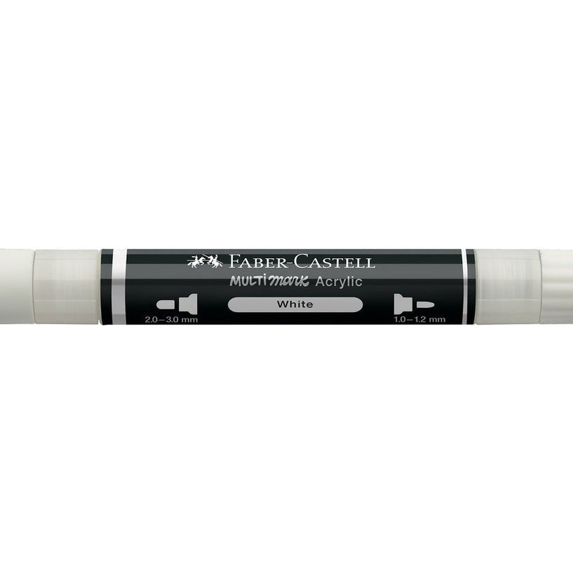 Marcador Acrílico Faber - Castell Multimark White - Papelaria Encantada
