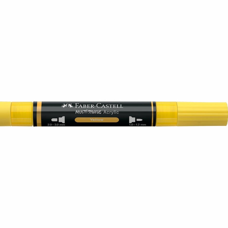 Marcador Acrílico Faber - Castell Multimark Yellow - Papelaria Encantada