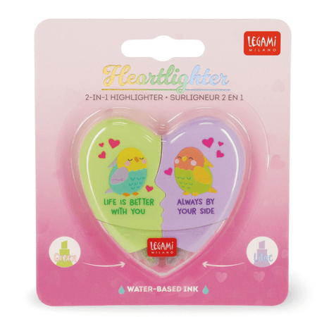Marcador de texto 2 em 1 - Heartlighter - Legami - Papelaria Encantada