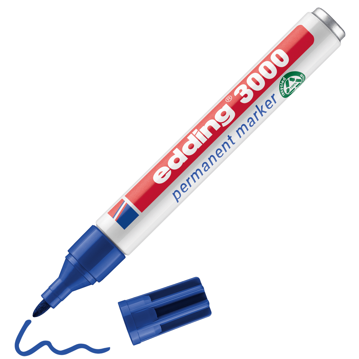 Marcador Edding 3000 Azul - Papelaria Encantada
