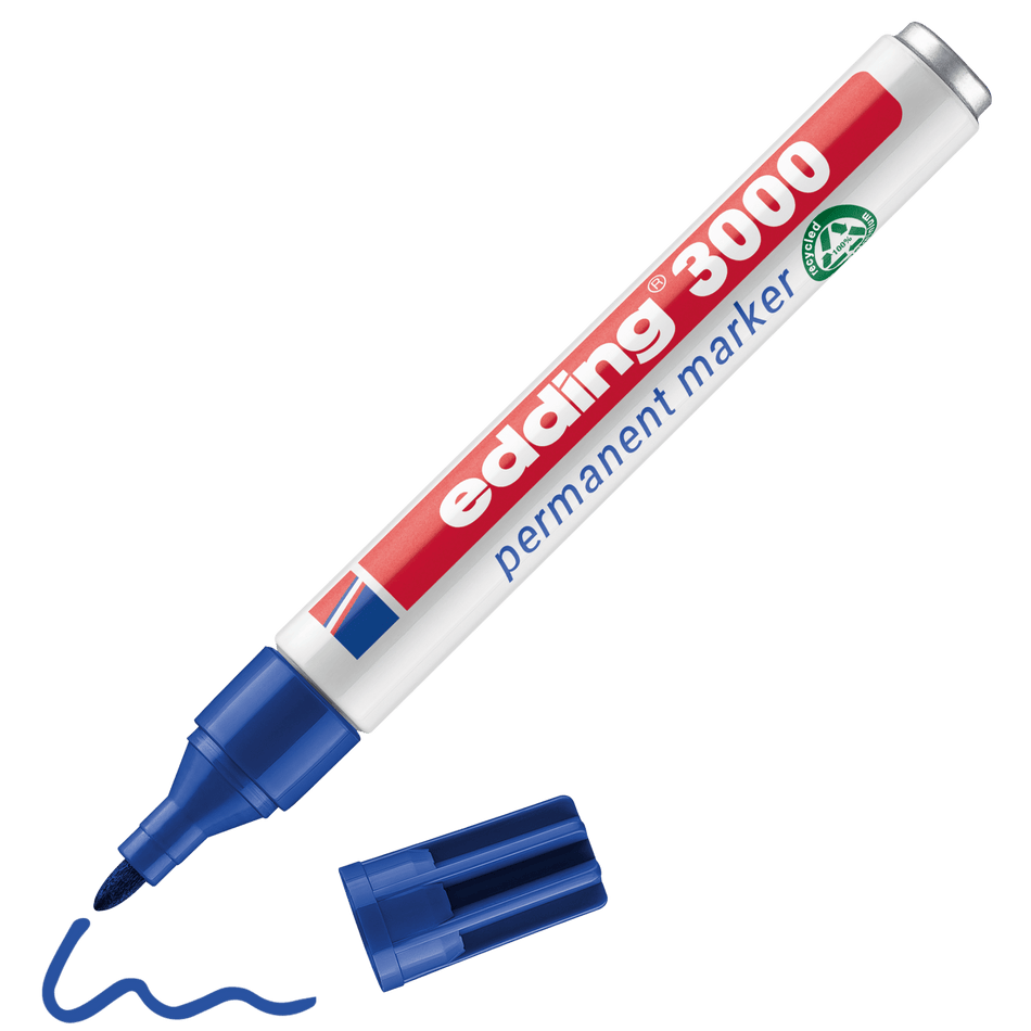 Marcador Edding 3000 Azul - Papelaria Encantada