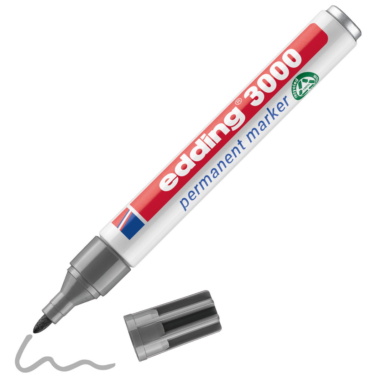 Marcador Edding 3000 Cinzento - Papelaria Encantada