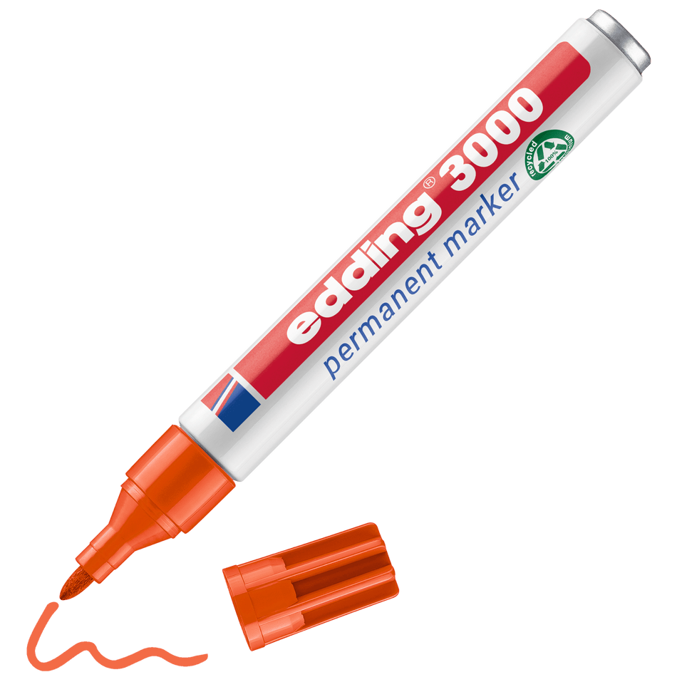 Marcador Edding 3000 Laranja - Papelaria Encantada