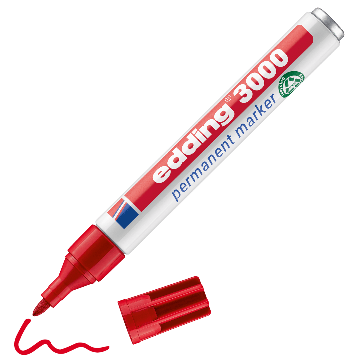 Marcador Edding 3000 Vermelho - Papelaria Encantada