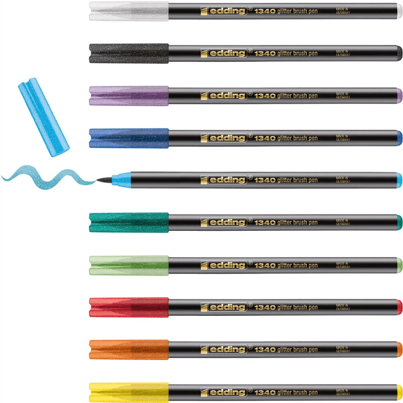 Marcador Edding ponta pincel 1340 Glitter - Papelaria Encantada