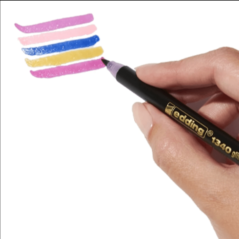 Marcador Edding ponta pincel 1340 Glitter - Papelaria Encantada