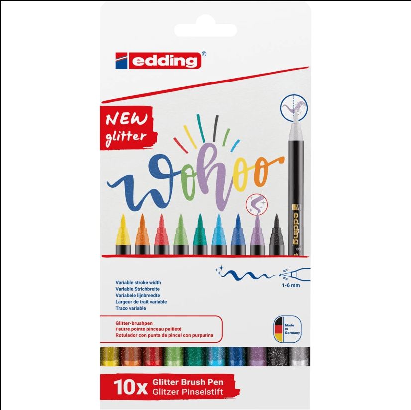 Marcador Edding ponta pincel 1340 Glitter - Papelaria Encantada