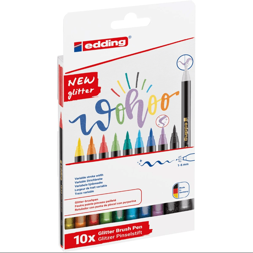 Marcador Edding ponta pincel 1340 Glitter - Papelaria Encantada