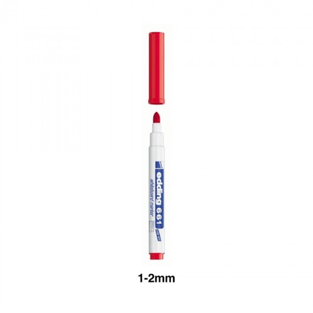 Marcador para quadro banco edding 661 Vermelho - Papelaria Encantada