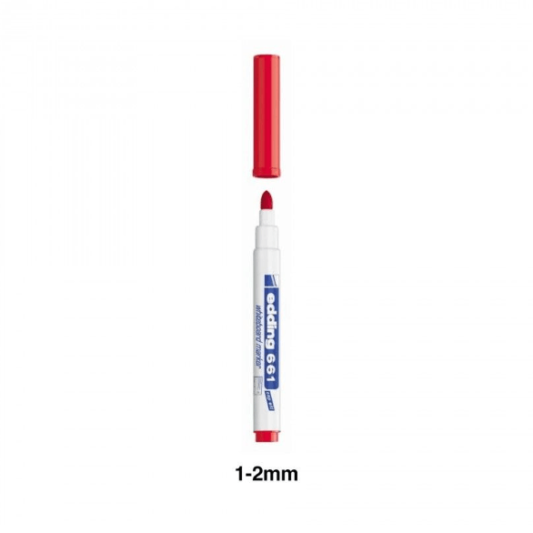 Marcador para quadro banco edding 661 Vermelho - Papelaria Encantada