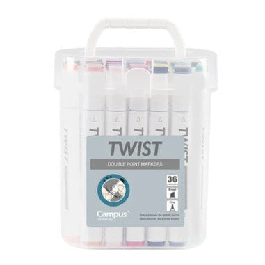 Marcadores ponta dupla Twist Campus C/36