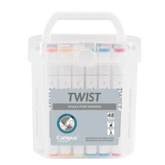 Marcadores ponta dupla Twist Campus C/48