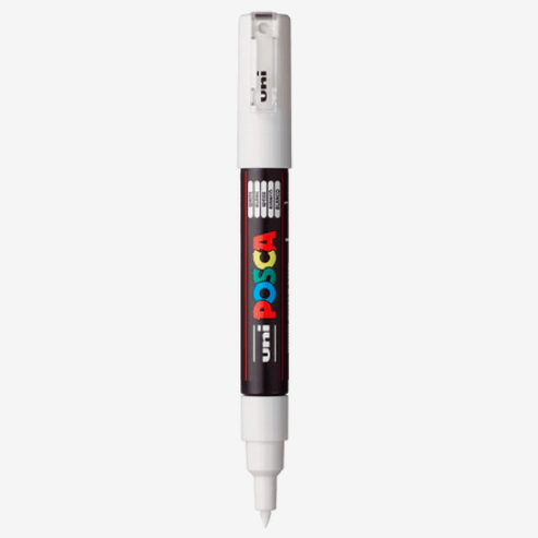 Marcador Uni Posca 1M Branco 1 - Papelaria Encantada