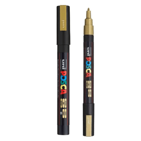 Marcador uni posca 3M Ouro 25 - Papelaria Encantada