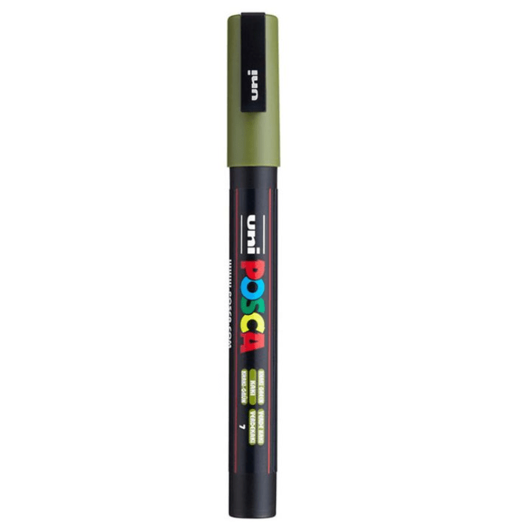 Marcador uni posca 3M Verde Kaki 7 - Papelaria Encantada