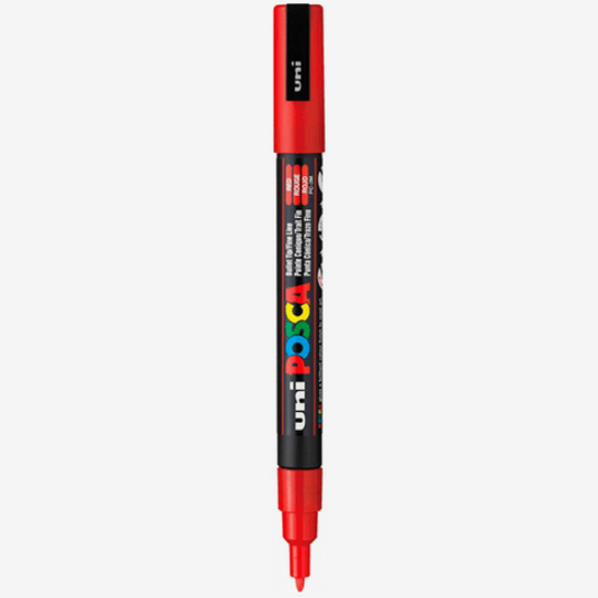 Marcador uni posca 3M Vermelho 15 - Papelaria Encantada