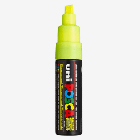 Marcador uni posca 8K Amarelo flurescente - Papelaria Encantada