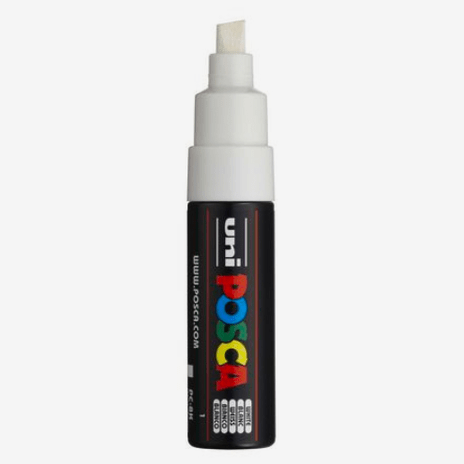 Marcador uni posca 8K Branco - Papelaria Encantada